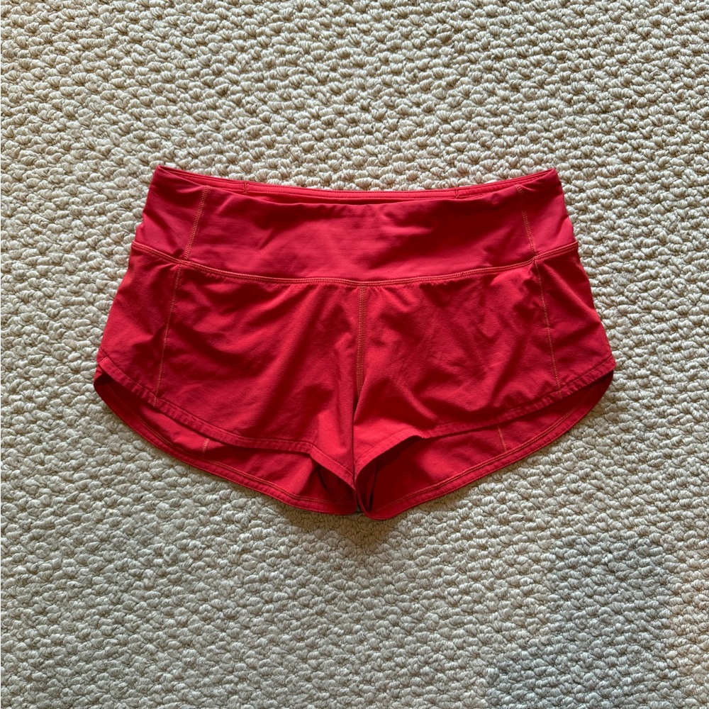Lululemon Low-rise 2.5” Speed Up Shorts in Orangey-red Size 4